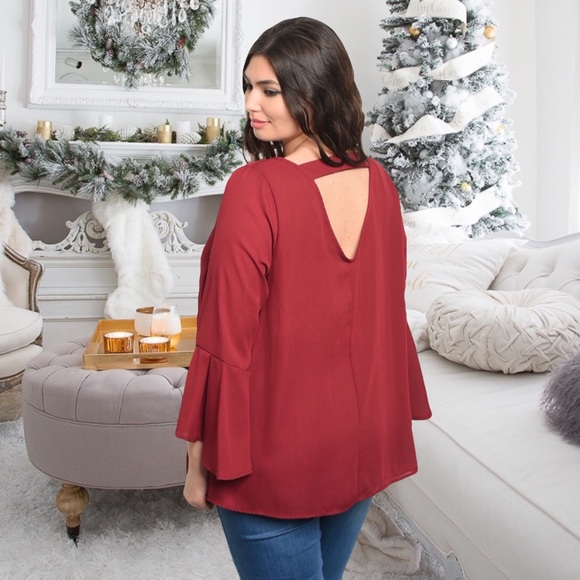 NWT Plus Women’s burgundy red blouse Top Boutique - Picture 1 of 3